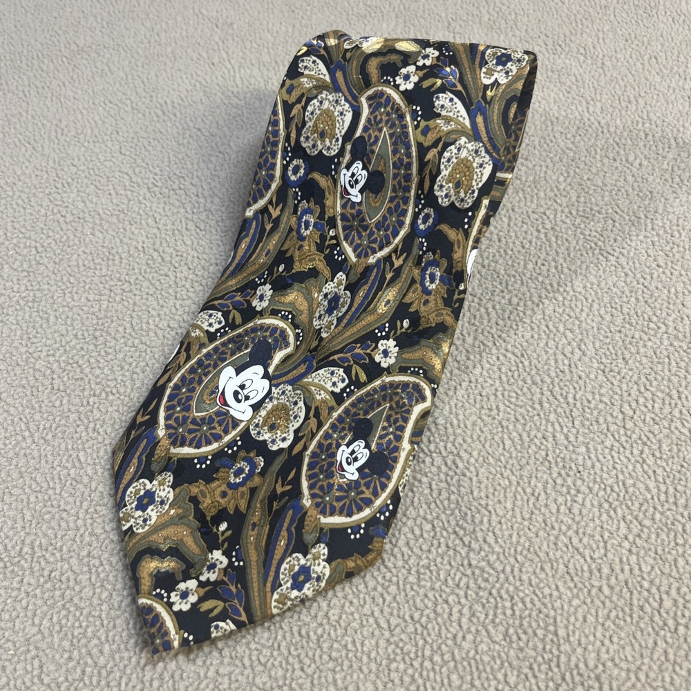 VTG-Disney‎ Mickey Inc- Men's 100% Silk Tie Mickey Floating Head